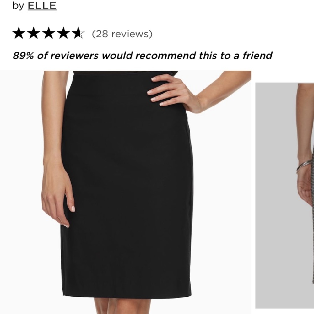Stretchy black pencil skirt